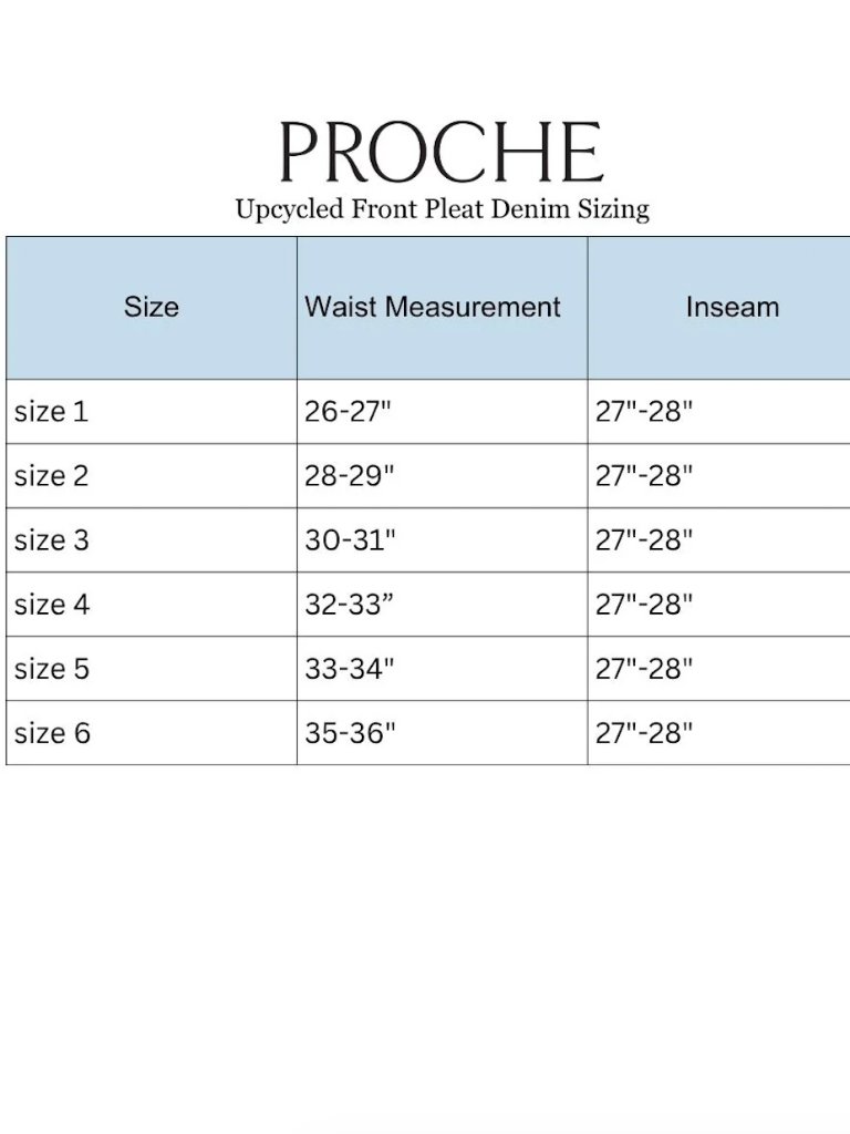 Nwot Proche Upcycled Front Pleat Denim Jeans--Size 1 --See Chart — image 7 of 7